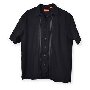 Chispa Shirt XL Mens Button Down Black Short Sleeve 100% Polyester